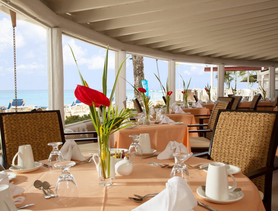 Barbados beach terrace dining