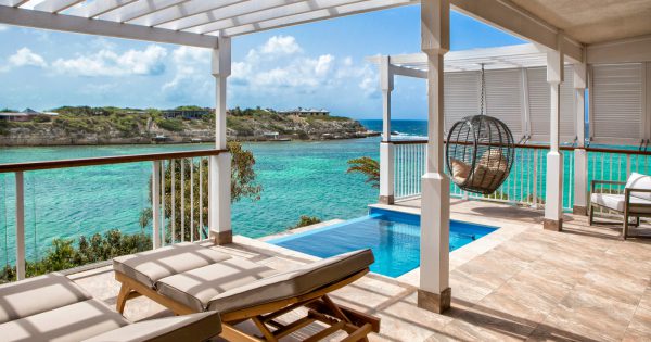 hammock cove infinity pool balcony with beach and sea view